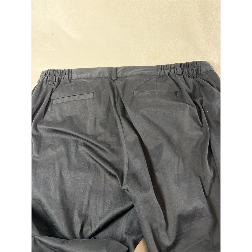 Kate Hill Black Capri Pants White Floral Embroidered Beaded Hem 18W Classic EUC - Picture 9 of 11